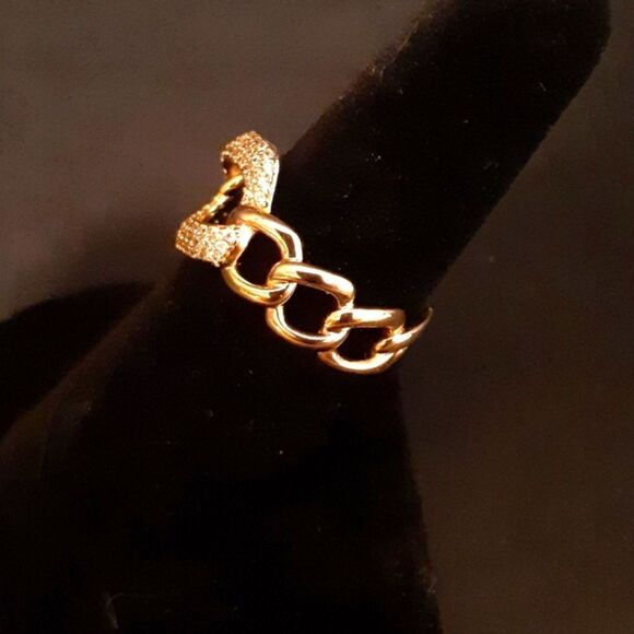 New 14k Gold Plated Adjustable Ring New In Box - Picture 3 of 4